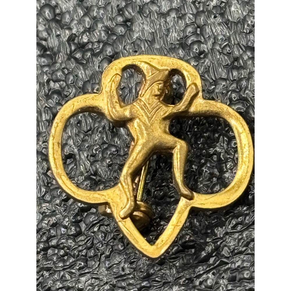 Vintage 50's Gold Tone‎ Girl Scout Pin Brooch Ranger Trefoil Ranger Badge Emblem